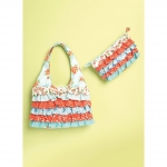 Shoulder Bag and Cosmetic Pouch with Contrast Ruffles, Kwik Sew K0222 
