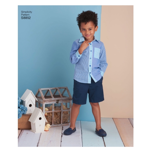 Laste kleidid ja särgid, suurused: A (3-4-5-6-7-8), Simplicity Pattern #S8852 