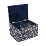 Fabric Covered Sewing Basket (d/w/h): 24 x 31 x 20 cm, Hobby Gift MRLE.650 