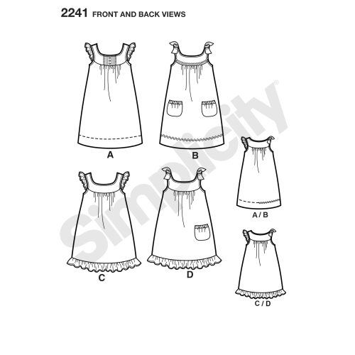 Õpi Õmblemist: Laste ja tüdrukute kleidid, Simplicity Pattern #2241 