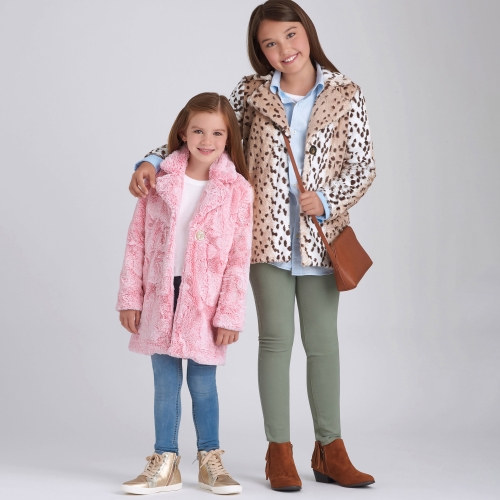 Laste ja tüdrukute voodriga mantel, Simplicity Pattern #S9027 