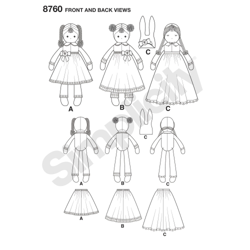 Nukud, täidistopitavad, Simplicity Pattern #8760 