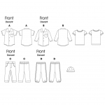 Sewing Pattern: Beebide` Shirt, T-Shirt, Pants and Hat, Butterick B5510 
