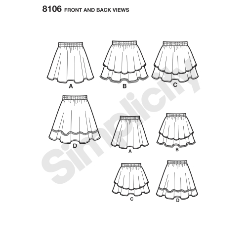 Õpi Õmblemist: seelikud tüdrukutele ja tüdrukutele Pluss, Simplicity Pattern #8106 