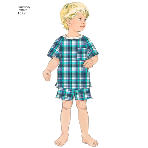 Väikelaste ja laste magamisriietus ja hommikumantel, Simplicity Pattern #1572 