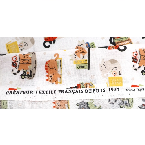 Тонкая хлопковая ткань с принтом, France, 140 см, Cotton Herault 
