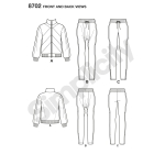 Mimi G-naiste trikoo jakk, püksid ja retuusid, Simplicity Pattern #8702 