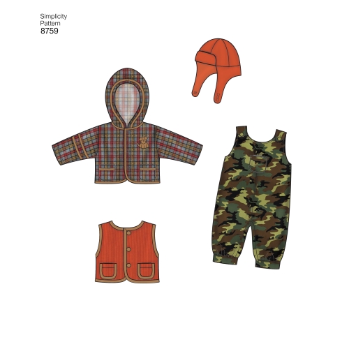 Beebide spordiriided, suurused: A (XXS-XS-S-M-L), Simplicity Pattern #8759 