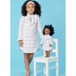Выкройка: Misses`/Girls` and 45 cm (18`) Doll Dress, Kwik Sew K0252 