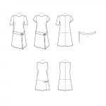 Naiste kleit käise variatsioonidega, seelik ja vöö, Simplicity Pattern #S9100 