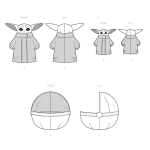 Simplicity Sewing Pattern S9432 Plush Grogu and Soft Space Pram 