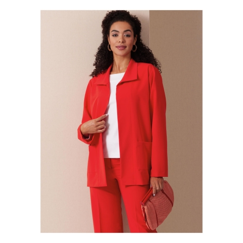 Lõikekomplekt BUTTERICK B6975 MISSES` JACKET, KNIT TOP AND DRESS, AND PANTS 
