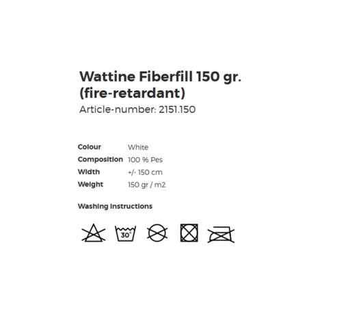 Polyester Wadding (Wattine Fiberfill), 150cm, 150gm2, Art.2151 