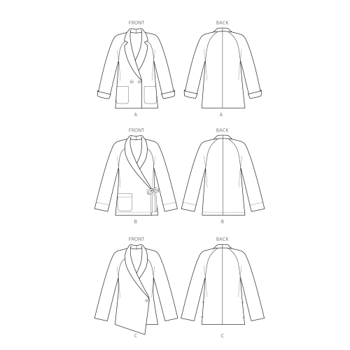 Naiste ja Petite-naiste raglaanõlgadega jakid, Simplicity Pattern #S8955 