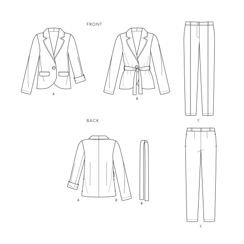 Tüdrukute jakk ja püksid, suurused: A (8-10-12-14-16), Simplicity Pattern #S9055 