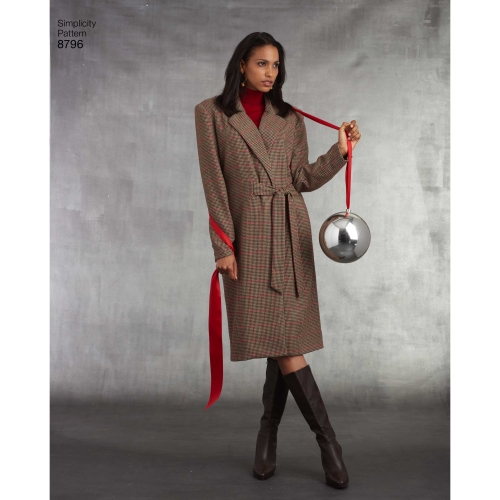 Naiste ja väikesekasvuliste Petite-naiste voodriga mantel, Simplicity Pattern #8796 
