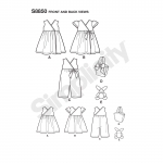 Toddlers` Dress, Jumpsuit, Basket and Toy, Sizes: A (1/2-1-2-3-4), Simplicity Pattern #S8850 