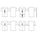 Выкройка: Misses` Top and Tie, Butterick B6662 