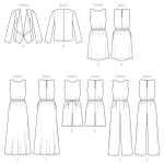 Выкройка: Misses` Jacket, Elastic-Waist Dress, Romper and Jumpsuit, Butterick B6330 