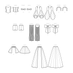 Simplicity lõikekomplekt Corset, Sleeves, Collar, Shorts, Decorations and Skirts, SS9576 