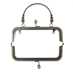 Metal bag frame, bag fastening with handle 18 cm x 15 cm 