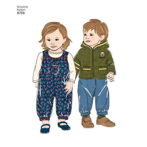 Beebide spordiriided, suurused: A (XXS-XS-S-M-L), Simplicity Pattern #8759 