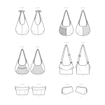 Simplicity lõikekomplekt Slouch Bags, Purse Organizer and Cosmetic Case, SS9563OS (One Size Only) 