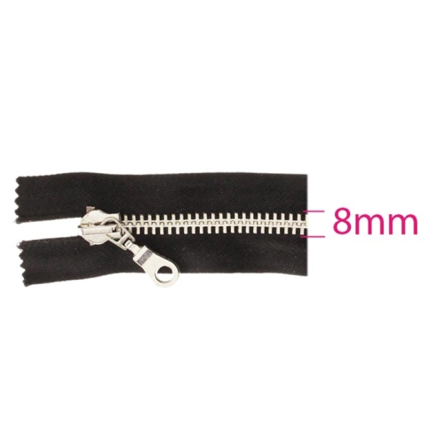75cm Open end Metal Zippers, zip fasteners, member width: 8mm 