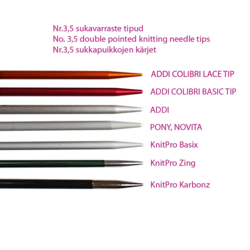 Lühikesed sukavardad Knit Pro Zing, 15cm 