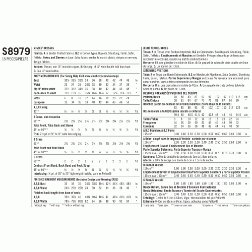 Naiste klassikaline Halloween kostüüm, Simplicity Pattern #S8979 