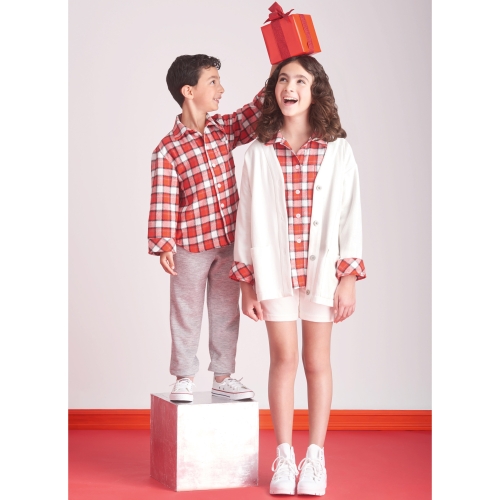 Simplicity lõikekomplekt S9691 GIRLS`, BOYS` AND ADULTS` LOUNGE SHIRT, CARDIGAN, SHORTS AND JOGGERS 