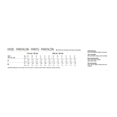 Püksid Nr. 36-46, Burda Style Nr. 6371 
