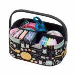 Fabric Covered open Sewing Basket 30 x 15 x 21 cm, HobbyGift HGMCO 471 
