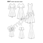 Imeliselt Istuv: naiste kleit: (Slim, Average ja Curvy Fit), Simplicity Pattern #8047 