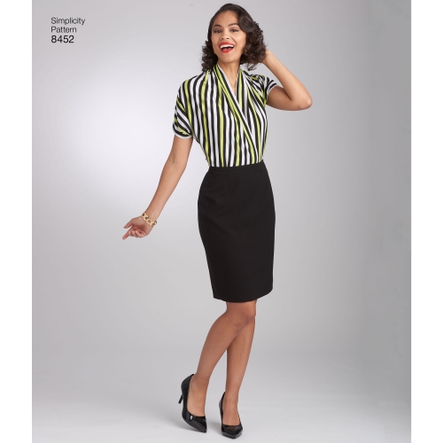Naiste vintage 50`ndate pluus, suurused: A (S-M-L) Simplicity Pattern #8452 