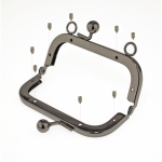 Twin hinged metal interchangeable bag frame, bag fastening,108cm 