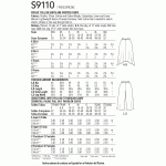 Naiste seelikud ja kärbitud püksid, suurused: A (XXS-XS-S-M-L-XL-XXL), Simplicity Pattern #S9110 