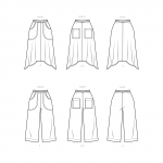 Naiste seelikud ja kärbitud püksid, suurused: A (XXS-XS-S-M-L-XL-XXL), Simplicity Pattern #S9110 