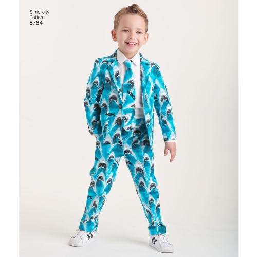 Poiste ülikond ja lipsud, suurused: A (3-4-5-6-7-8), Simplicity Pattern #8764 