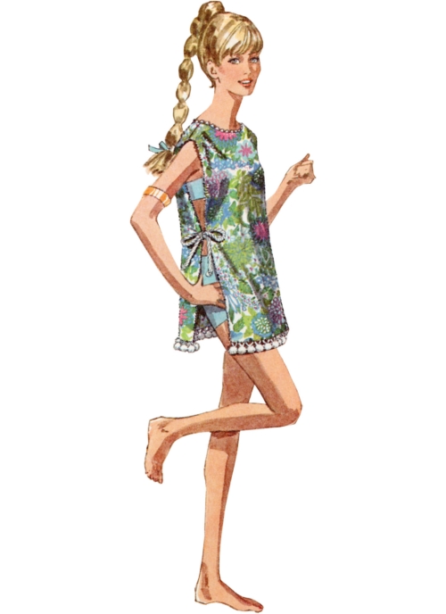 Simplicity Sewing Pattern S9726 MISSES` VINTAGE APRON OR BEACH COVER-UP IN TWO LENGTHS, SS9726OS 