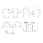 Laste kleidid, topid, püksid, ja müts, suurused: 3-4-5-6-7-8, Simplicity Pattern #S8964 