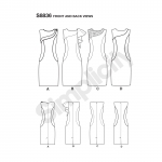 Naiste ja väikesekasvuliste Petite-naiste kleit, Simplicity Pattern #S8836 