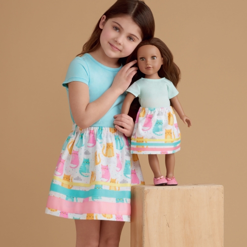Laste, tüdrukute, ja nukkude seelikud, Simplicity Pattern #S8961 