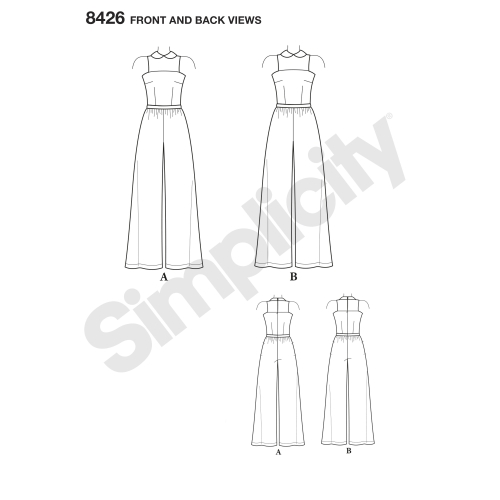 Naiste ja pluss suuruseganaiste Mimi G-i kombinesoon, Simplicity Pattern # 8426 