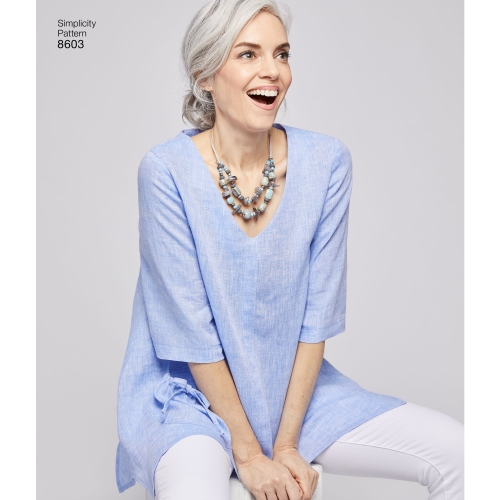 Naiste pullover topid - Elaine Heigl, suurused: A (XS-S-M-L-XL), Simplicity Pattern #8603 