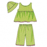 Ompelukaavat: Beebide` Top, Dress, Panties, Shorts, Pants and Hat, Butterick B5017OSZ 
