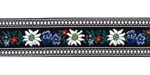 Romantiliste lilleõitega dekoratiivpael Edelweiss Art.9439380/ värv nr. 990 mustal taustal