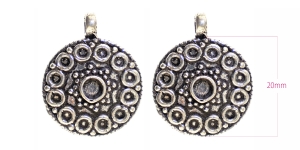 Подвеска из посеребренной бронзы ø20мм, 2шт