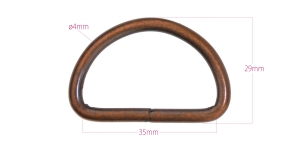 D-rõngas, D-aas, terasest poolrõngas rihma laiusele 35 mm, pinnatud: vanavask
