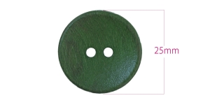 Puitnööbid läbimõõduga ø25 mm (nööbi mõõt: 40L), 2 auku, värv: samblaroheline